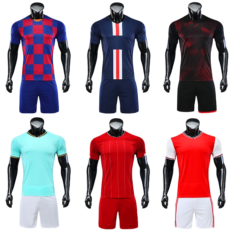 

Thailand quality wholesale new designs blank soccer teams black and white model sublimation printing custom football jersey
