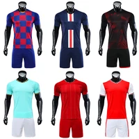 

Thailand quality wholesale new designs blank soccer teams black and white model sublimation printing custom football jersey
