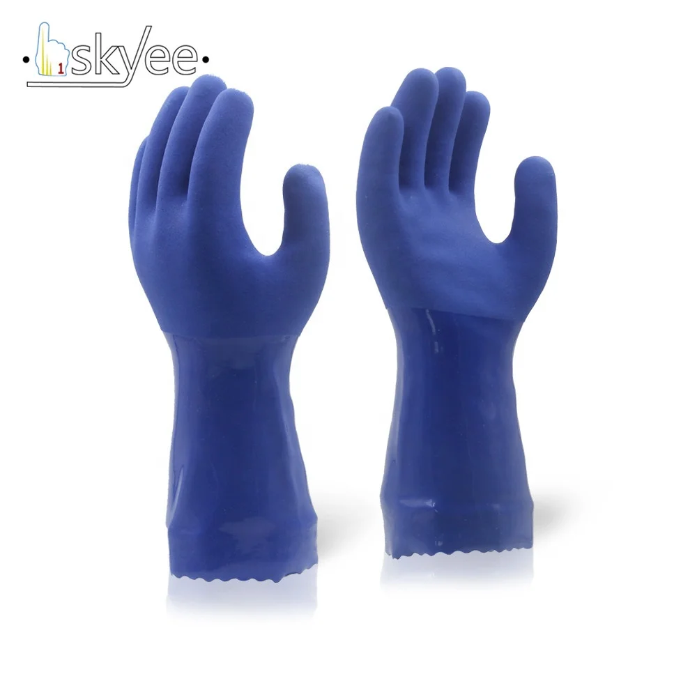

SKYEE anti slip chemical resistant work gloves with pvc coated