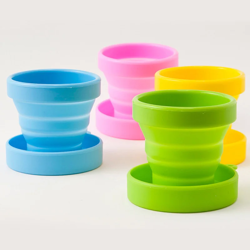 

Portable outdoor travel silicone foldable reusable folding coffee cups drinking collapsible cup