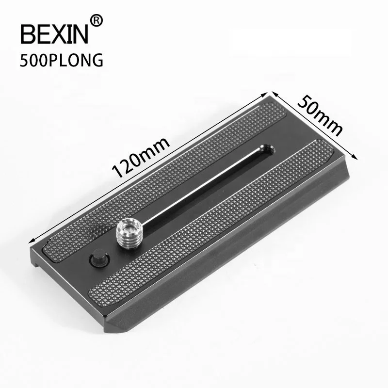 

BEXIN 120mm Long Plate Safety Bolt Tripod Ball Head Mount Plate Lock Quick Release Clamp Plate for Manfrotto MVH500AH Fluid Head, Black