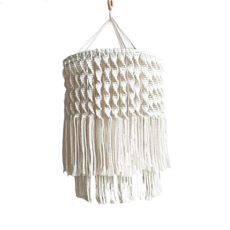 

bohemian hand-woven macrame wall hanging lampshade room light decoration hanging tapestry, Customized color