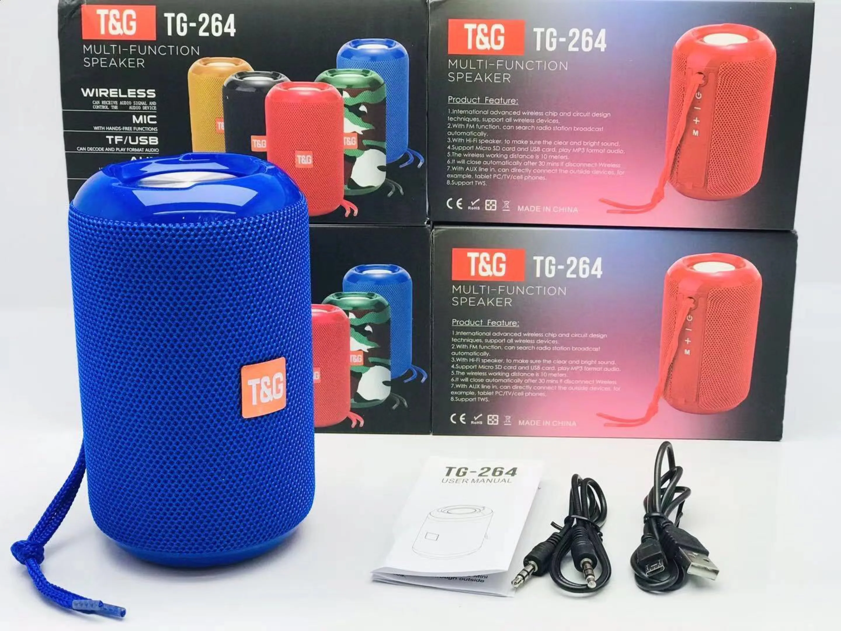 2020 New portable stereo wireless speakers TG524 small loud speaker outdoor waterproof music player with FM radio TWS function - ANKUX.COM