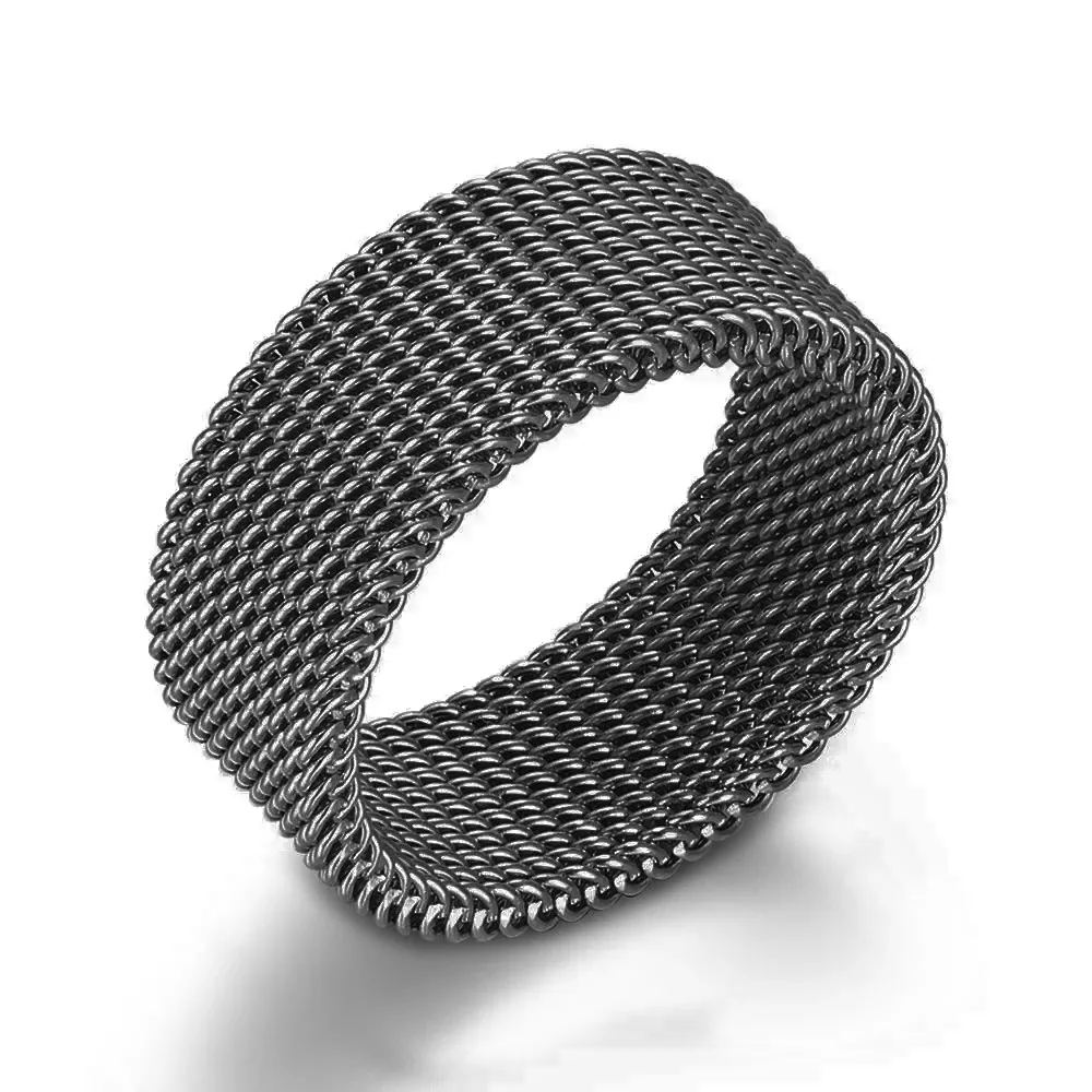 

Cross-Border Titanium Steel Weaving Mesh Ring Neutral Wind Simple Weaving Mesh Strap