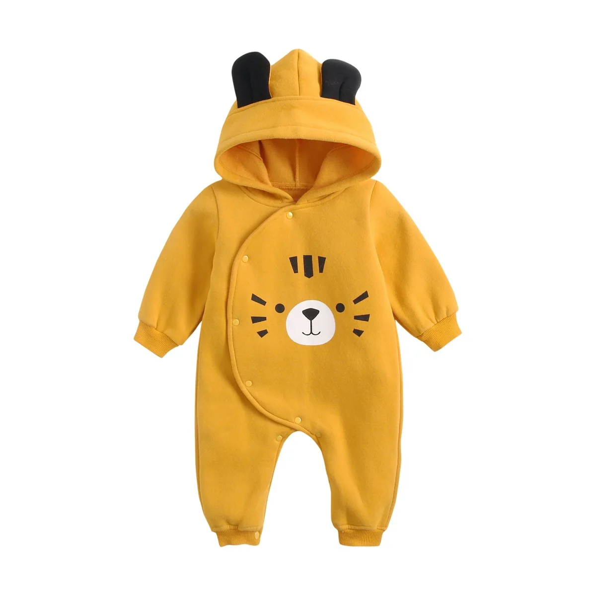 

Newborn baby unisex autumn winter tiger romper thickening single-breasted ins animal onesie cartoon children's clothing