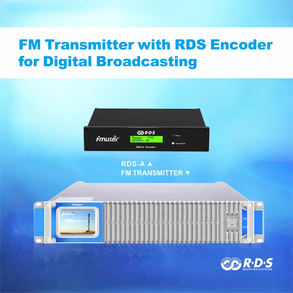 

FMUSER FMT5.0 350W 300W FM Radio Transmitter FM Broadcasting + RDS encoder with TA MPX in RDS OUT For Radio Studio LOGO Display