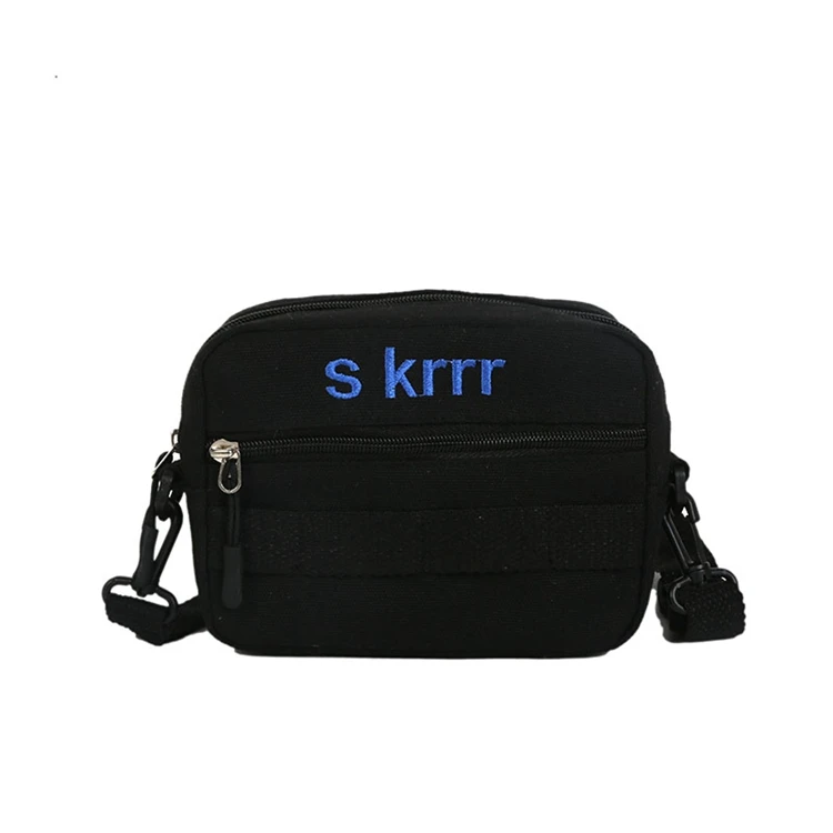 

Custom Small Sling Canvas Shoulder Bag Crossbody Vintage Travel Sports Chest Mini Messenger Bag, As picture