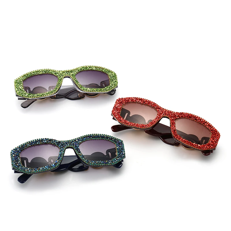 

Square sunglass women fashion Color Lens party sunglasses crystal high quality designer sunglasses