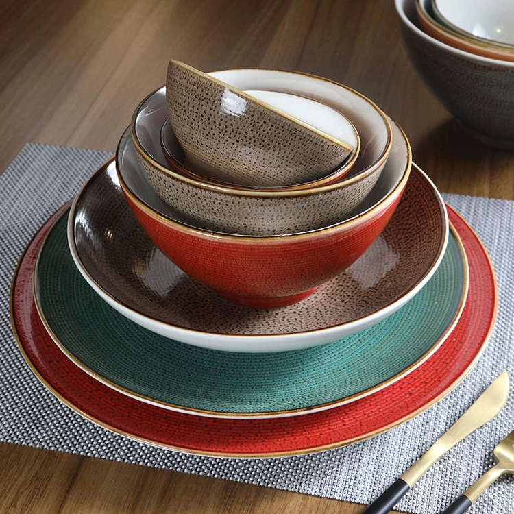 

ceramics plates dinnerware dining restaurant plate set restaurant plates dishes, Customized color