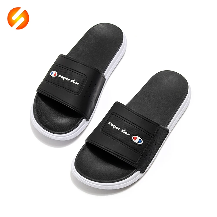 

New design beach shoes hard-wearing quick-drying men sports sliders slippers, Black and red