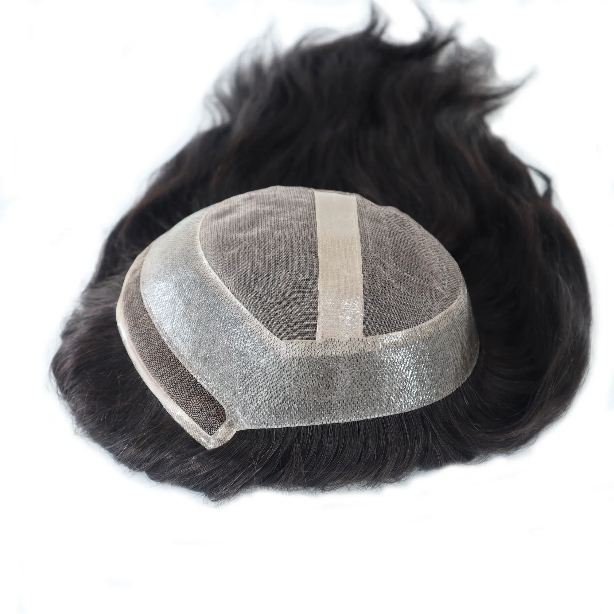 

Stock mono and lace female 16" human hair toupee,women Topper