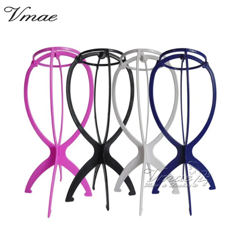 

Vmae High Quality Wholesale Portable Folding Plastic Custom Cheap Head Support Shelf Hair Hat Wig Holder Stand