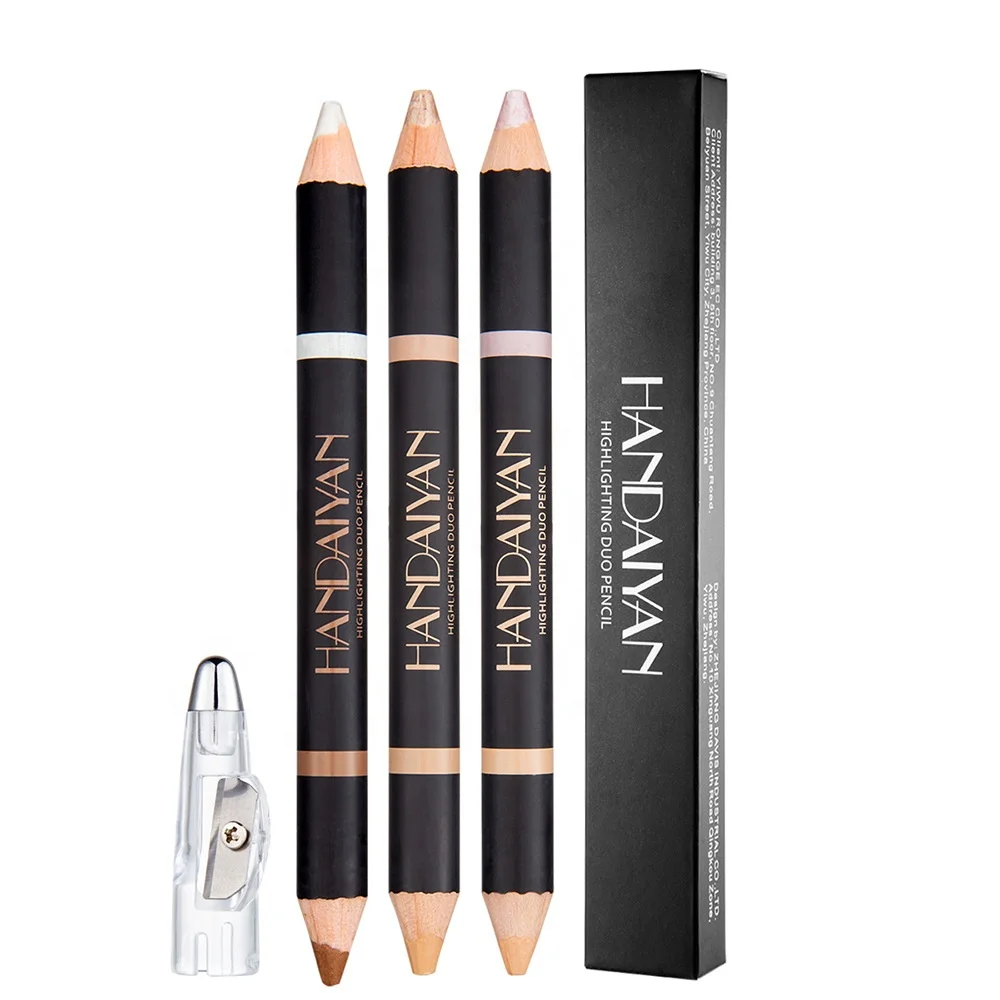 

Free Inquiry 2 in 1 Eyebrow Highlighter & Concealer Pencil Double-sided Eye Brightening Stick Highlighter With Sharpener, 3 colors optional