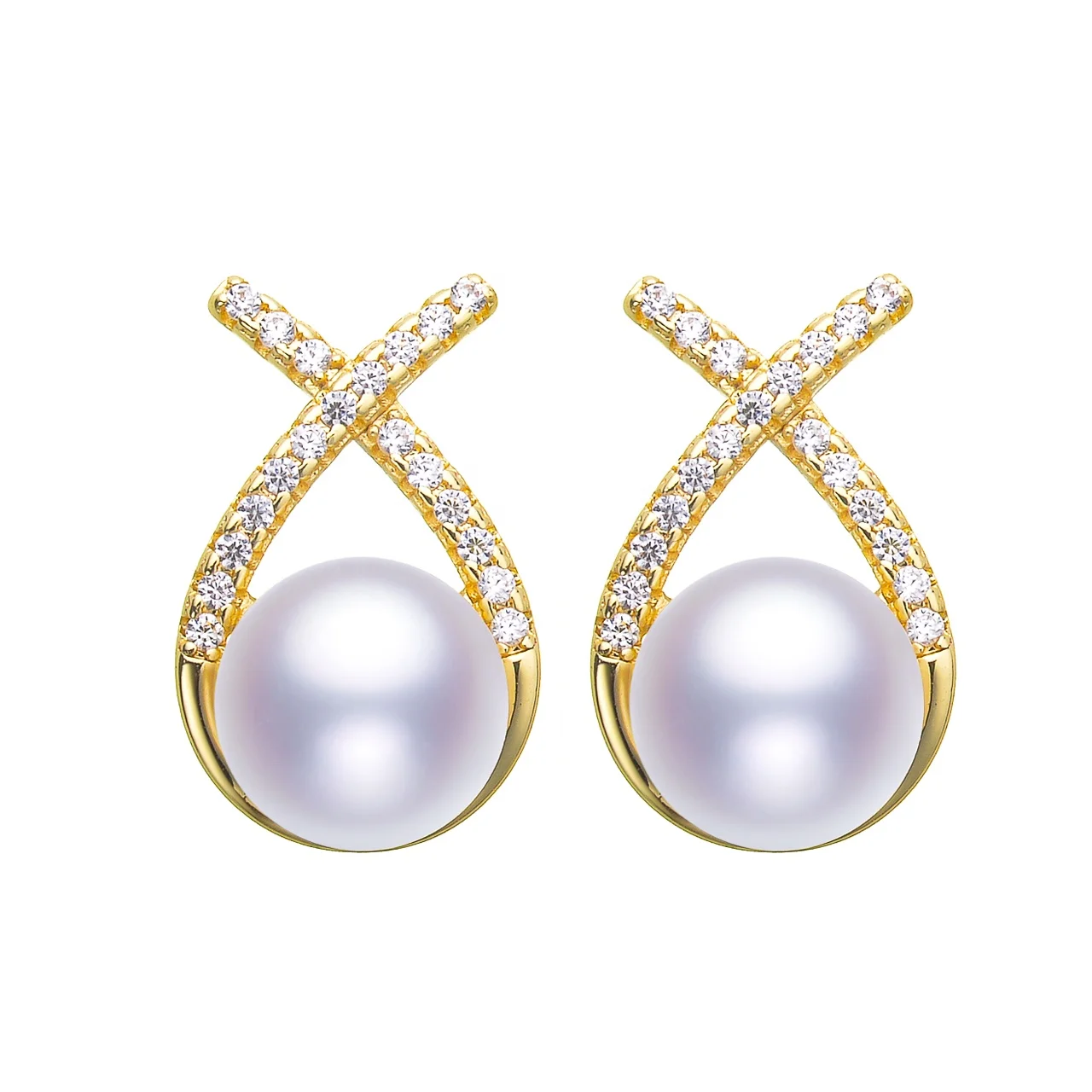 

Earrings Jewelry Set Ribbon Pave Cubic Teardrop Pearl Earrings Stainless Steel Earing, White