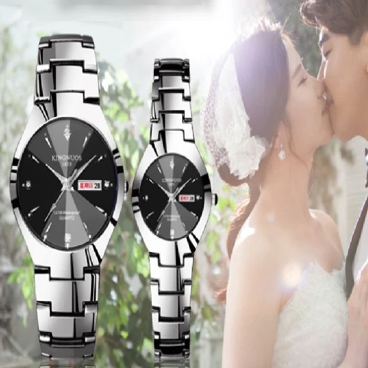 

Luxury Designer Brand Attractive Romantic Kingous Couple Watches For Women Men 1314 Lover Forever Fashion Couple Watches Combo