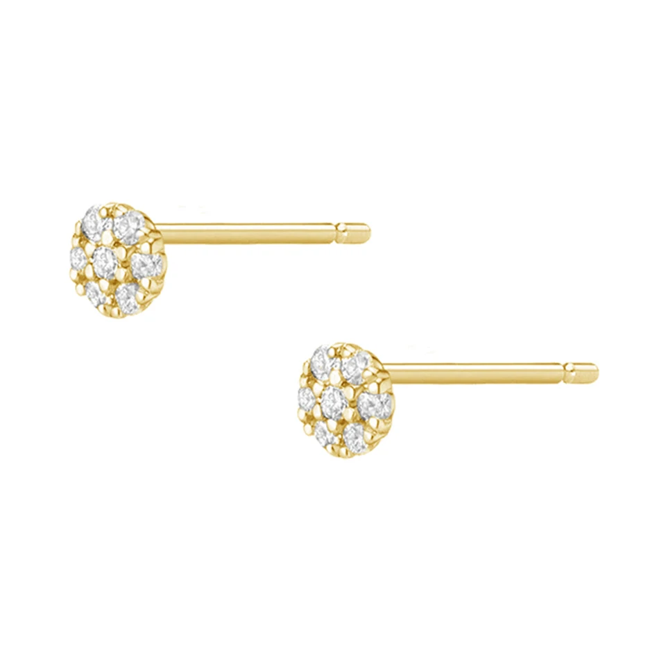 

Women Fashion Earrings Jewelry 18k Gold Plated Brass Snowflake Cubic Zircon Stud Earrings