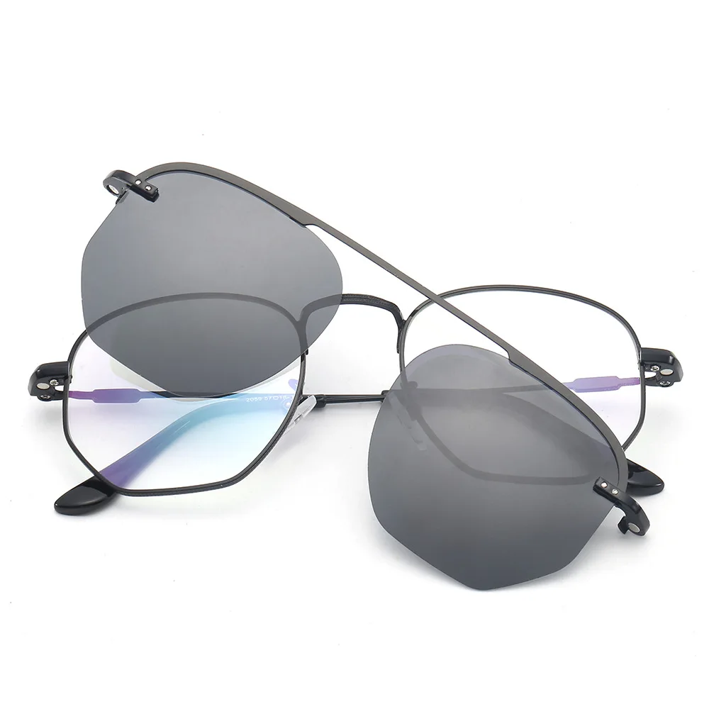 

hot sale 2020 new arrival clip on glasses polarized sunglasses for driving magnetic occhiali da vista uomo magnet