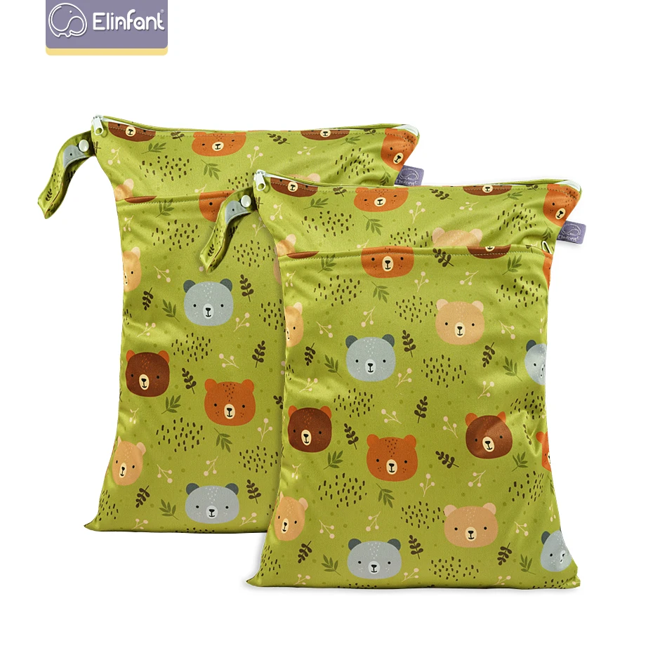 

Elinfant sale 2pc/set  waterproof baby diaper bag reusable wet bag mini nappies bag, Customized colors