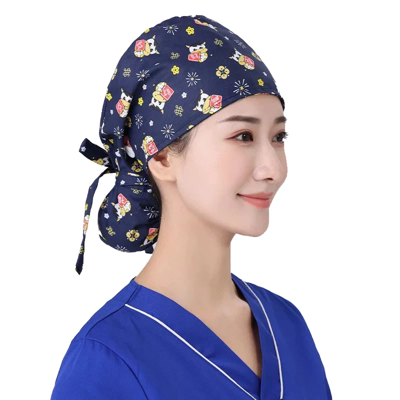 

Dentist Dust Hat Adjustable Laboratory Work Hat Beauty Salon Longhair Cap, Solid dyed&printed