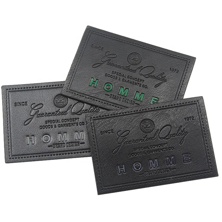

High Quality Custom Debossed TPU Logo Real Leather Labels Patches for Jeans