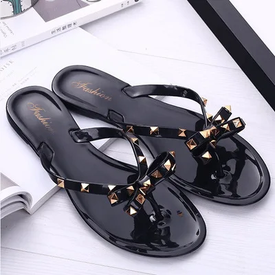 

2022 womens fashion casual leather flat heel slide slippers