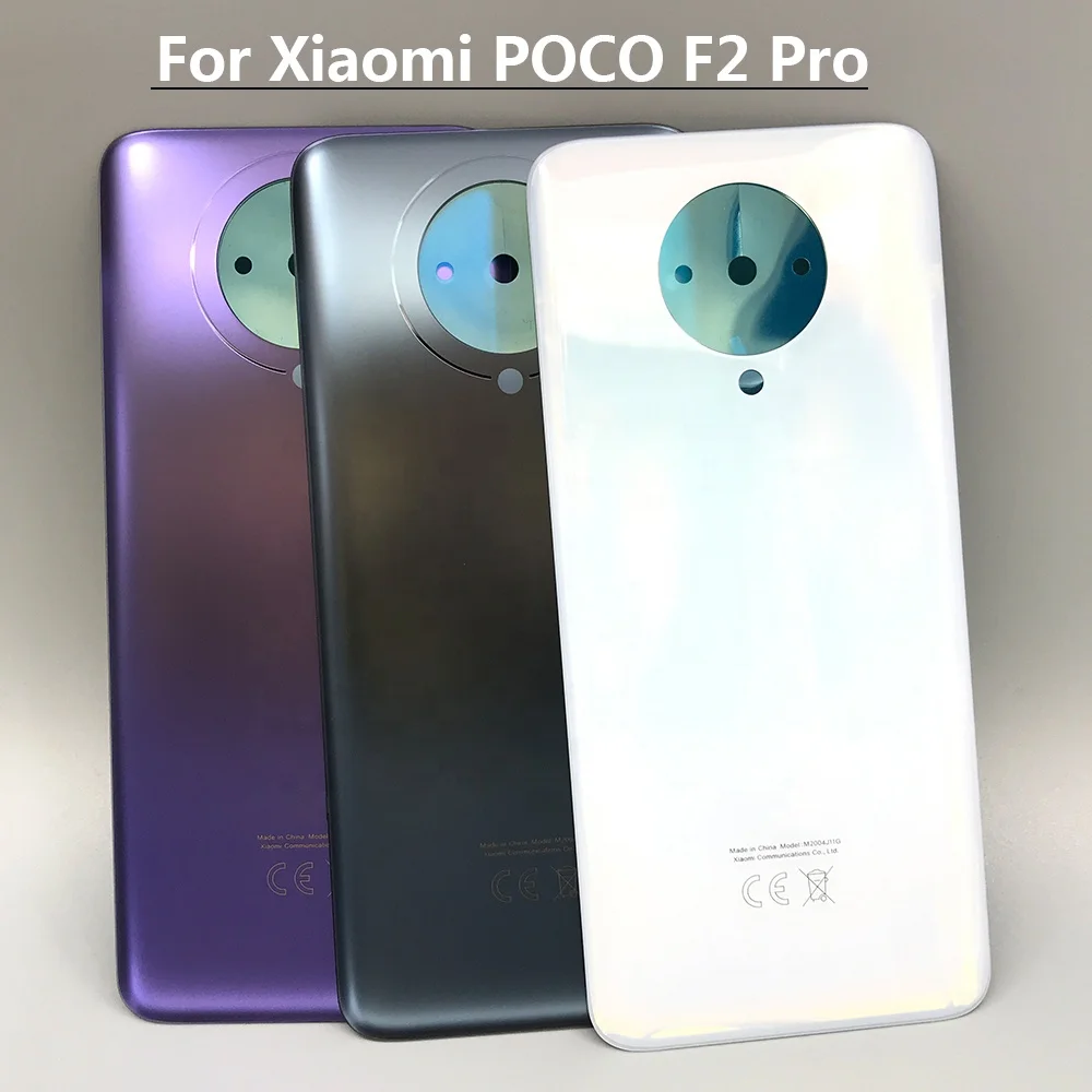 

100% Original Battery Door Rear Housing Back Case Cover With Glue For Xiaomi MI Poco F2 Pro Mobile Phone Housings, White/black/green/purple