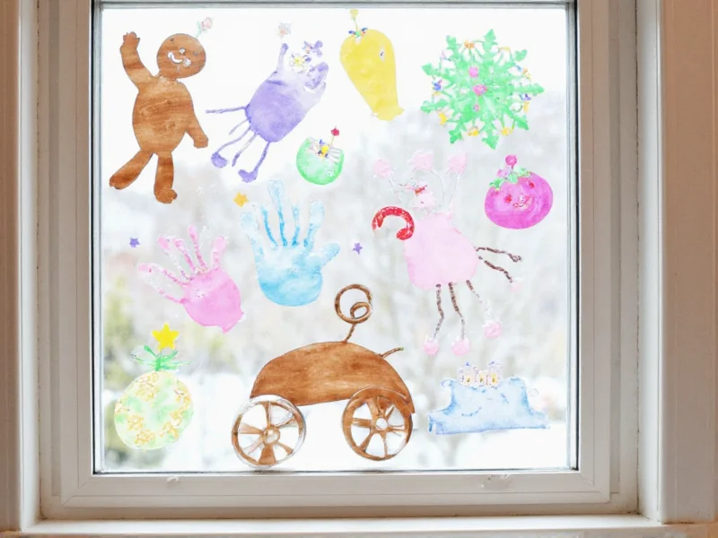 Creative seasonal DIY window cling designs for holidays and kids