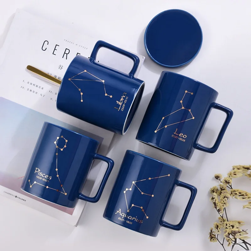 

Nord iccreative with cover scoop simple ceramic coffee cup gift box custom 12 Constellation mug