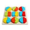 Wooden Geometric Chunky Shape Puzzles Sorting Game Early Development Educational Toys