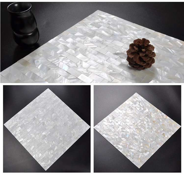Hot selling mother of pearl shell seamless mosaic wall paper for home decor