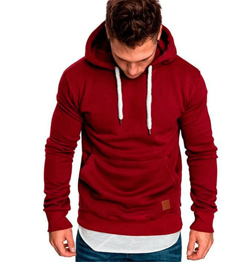 

European And American Sweater Men 2019 Autumn And Winter New Solid Color Sweater Hooded Men'S Long-Sleeved Shirt, Optional