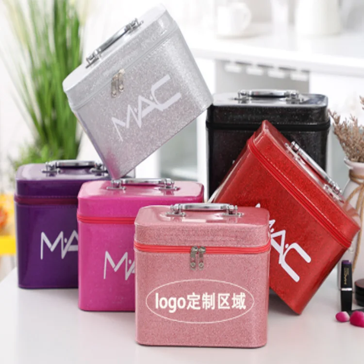 

Wholesale High Quality Custom PU Leather Ladies Beauty Organizer Cosmetic Box, Purple