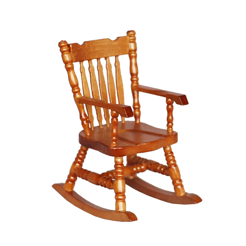 Woven Seat Rocking Chair 1.733/0  miniature dollhouse furniture wooden  rocker 