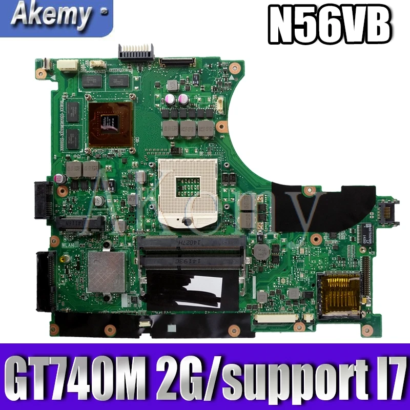 

N56VB motherboard For Asus N56VM N56VB N56VV N56VZ Laptop motherboard REV2.0 N56VB GT740M GT650M support I7 original