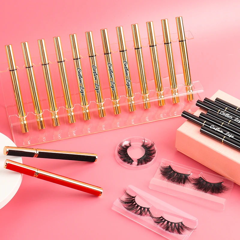 

20mm Mink Eyelashes Keep Long Time High Quality Eyelash Glue Liquid Eyeliner Wholesale Waterproof Eyeliner, Balck. clear