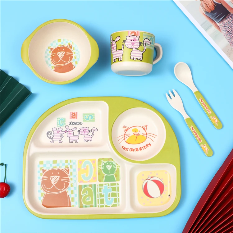 

Bamboo Fiber Eco Friendly Portable Plastic Tableware Set