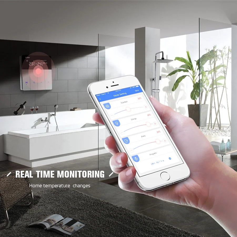 
Reddot Design CUBEE FCU 3 Speed Air Conditioning Cooling Underfloor Heat Pump APP Control WIFI Module thermostat 