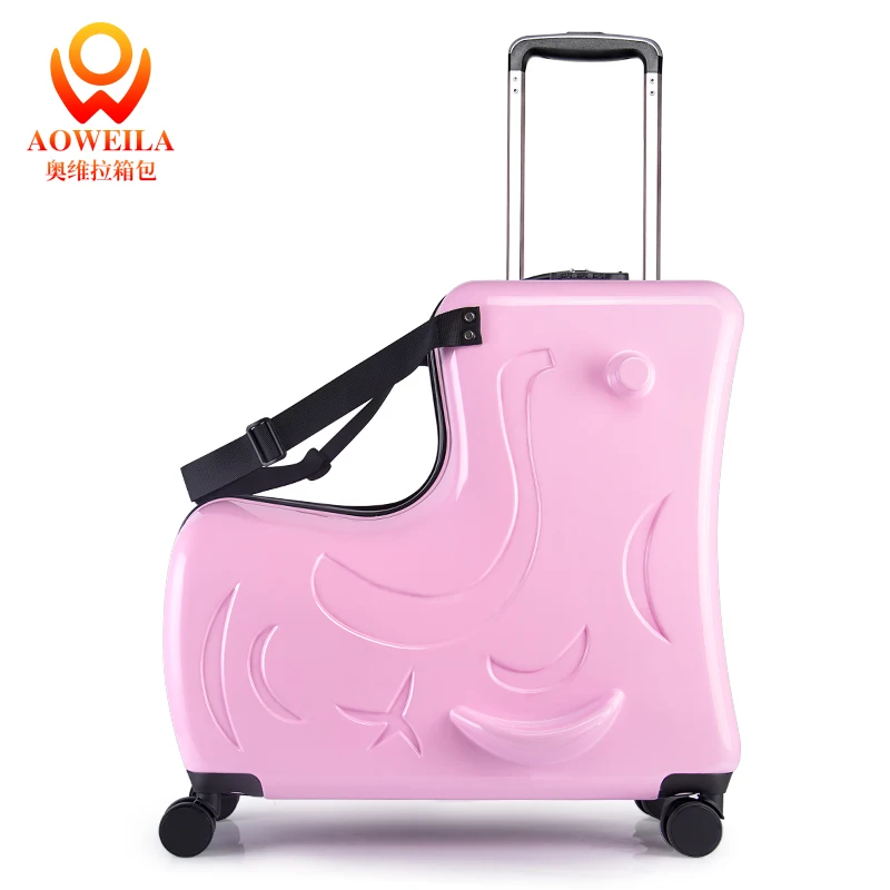 
Manufacturer patent new design personalized cute cabin travel kids luggage set with seat suitcase 