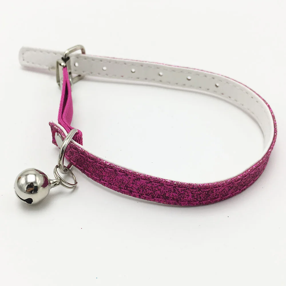 Pet Cat Puppy Shining Collars Adjustable 1.0 Width Necklace Collar With