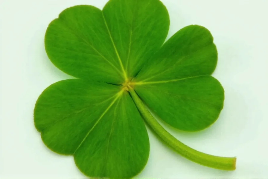 Close-up photograph of a four-leaved clover against green grass
