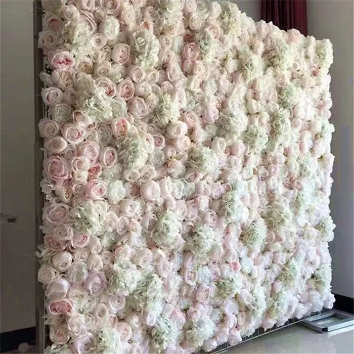 

F-1598 Wholesale Discount Wedding Decoration 40*60 Cm Floral Backdrop White Flowers Wall Artificial Peony Flower Wall