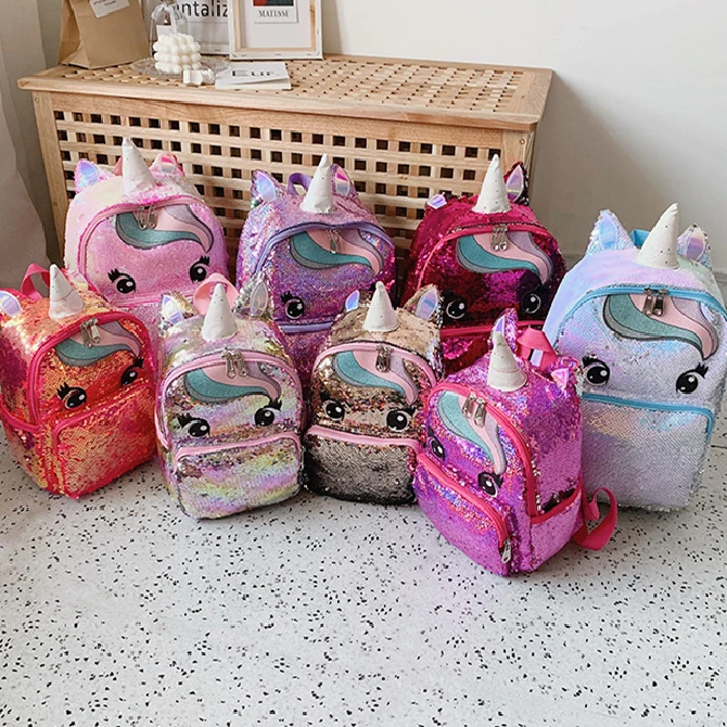 

Unicorn Backpack for Girls and Kids sequined backpack school bags set