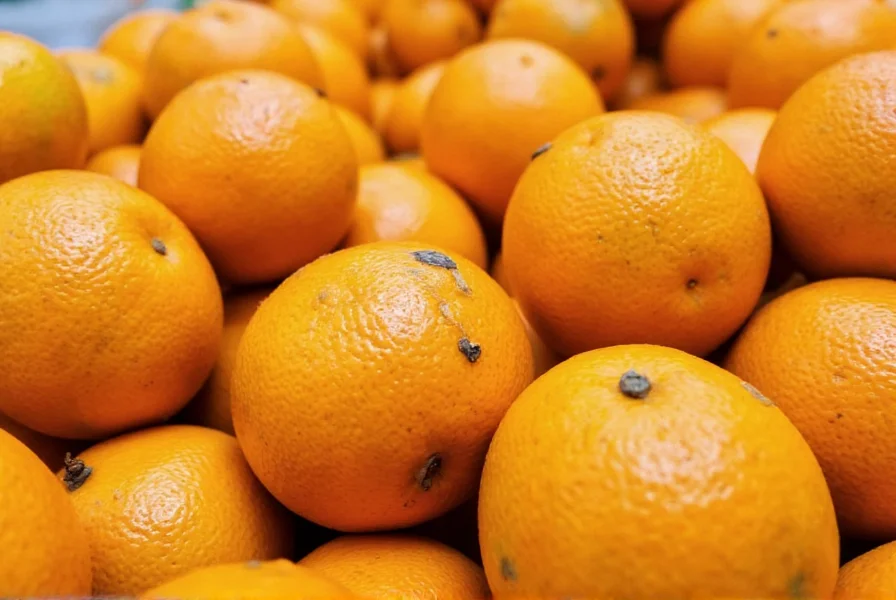 Traditional clove-studded orange pomander displayed on rustic wooden table