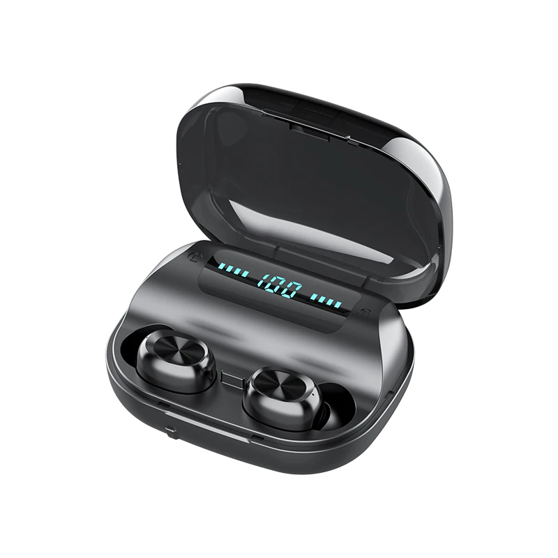 

2020 headsets Bluetooth earphone Sports waterproof TWS charging case wireless headphone Auriculares wireless earbuds, Black