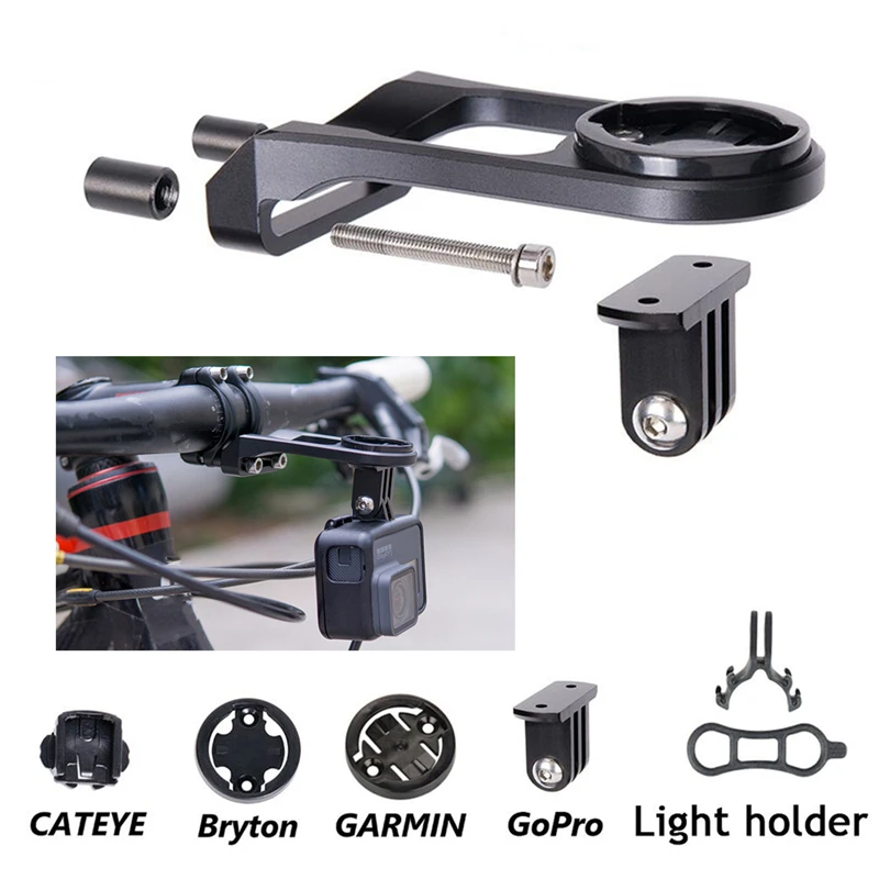 Road Bike Computer Mount Holder For Garmin Cateye Bryton Gopro Flashlight Holder 