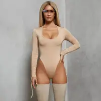 

Sexy Women Bodysuits Girls Deep O-neck Bodysuits Short Lady Bandage Jumpsuits