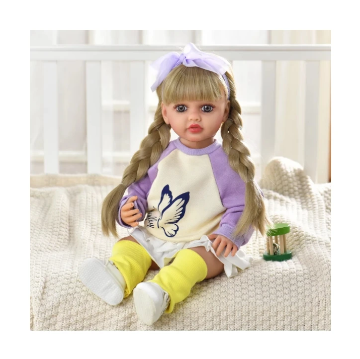 Yeezwood 55cm Function Music Realistic Silicone Doll Big Lifelike Reborn Baby Toy Real Dolls for Girls Birthday Gift for Kids