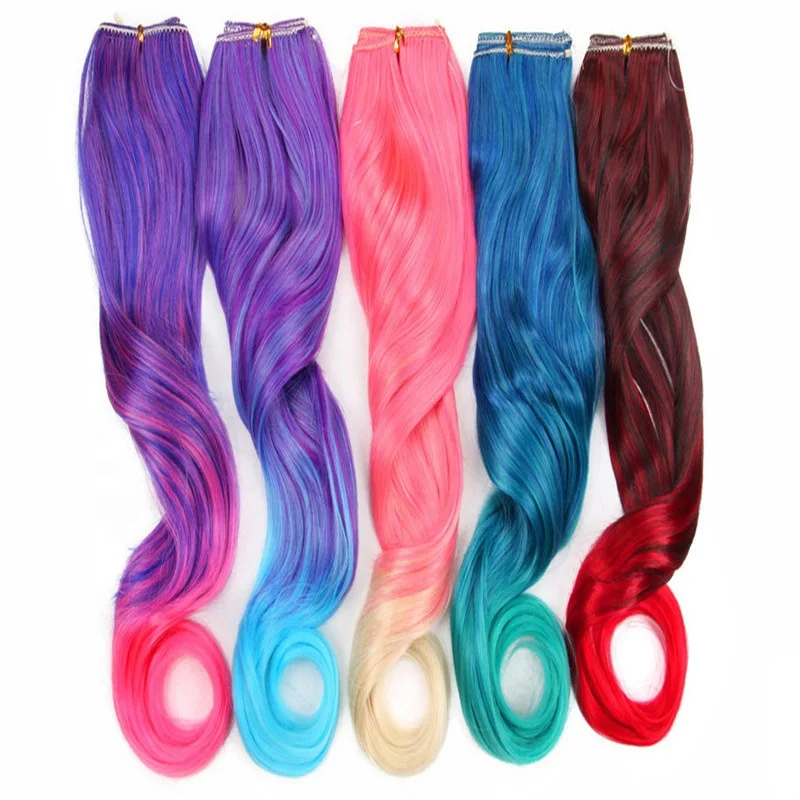 

Multicolor Long Curly Seamless Synthetic Hair Extensions