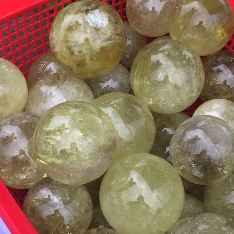 

Wholesale glorious natural quartz crystal ball Brazil citrine sphere crystal healing spheres, As picture