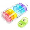 Portable Daily Pill Organizer (Twice-A-Day), Weekly AM/PM Pill Box Case with Moisture-Proof Design for Purse and Pockets
